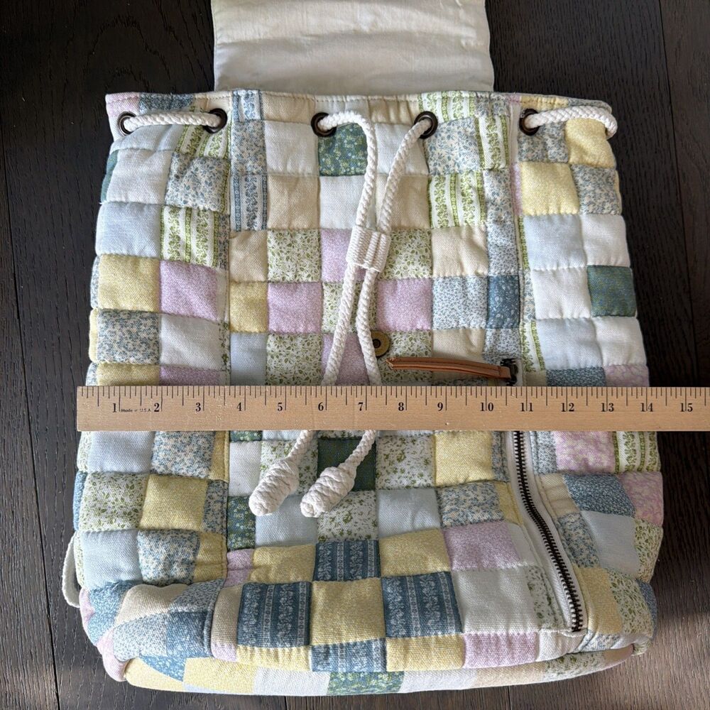 Universal Thread Goods Quilted Patchwork Backpack Cottage core Drawstring - Picture 12 of 13